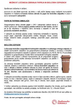 Ločeno zbiranje papirja in bioloških odpadkov 1